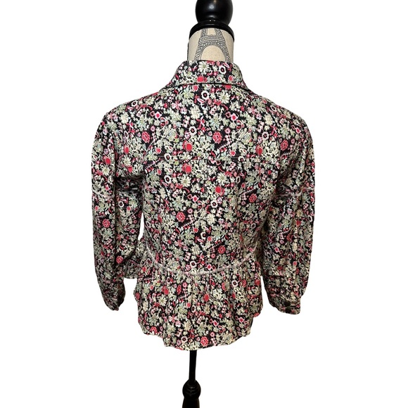 New Cinq A Sept, Party Print Lizzie Jacket, Garden Floral Peplum, Size 4 - Picture 5 of 13